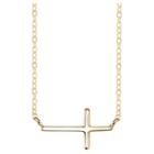 Target Women's Sterling Silver Sideways Cross Station Necklace - Gold