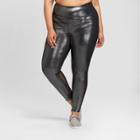 Plus Size Women's Plus High Rise 7/8 Shine Leggings - Joylab Gunmetal Gray