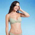 Women's Lightly Lined Twist-front Bralette Bikini Top - Shade & Shore Multi 32dd, One Color