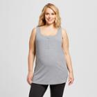 Maternity Plus Size Henley Nursing Tank - Isabel Maternity By Ingrid & Isabel Heather Gray