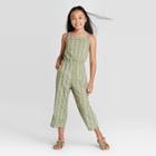 Girls' Geometric Print Woven Jumpsuit - Cat & Jack Green Xs, Girl's, Beige