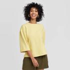Women's Casual Fit Long Sleeve Crewneck Pullover - A New Day Light Green