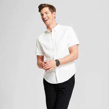 Men's Short Sleeve Button-down Shirt - Goodfellow & Co True White