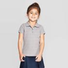 Toddler Girls' Short Sleeve Pique Uniform Polo Shirt - Cat & Jack Charcoal