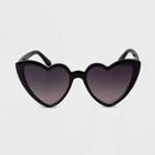 Women's Heart Sunglasses - A New Day Black