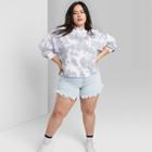 Women's Plus Size High-rise Frayed Jean Shorts - Wild Fable Light Wash 18w,