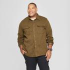 Men's Big & Tall Sweater Fleece Shirt Jacket - Goodfellow & Co Forest Ranger Green
