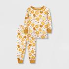 Lamaze Toddler Girls' 2pc Long Sleeve Organic Cotton Snug Fit Pajama Set - Dark Yellow
