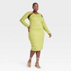 Black History Month Target X Sammy B Women's Plus Size Long Sleeve Cut Out Bodycon Dress - Green