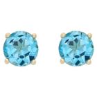 Target 3.10 Carat Tw Oval-cut Blue Topaz Stud Earrings Gold Plated (december), Girl's