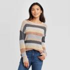 Women's Striped Crewneck Pullover Sweater - Knox Rose Oatmeal Xs, Women's,