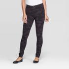 Women's Mid-rise Camo Lightweight Ponte Pants - Knox Rose Black L, Women's, Size: