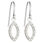 Distributed By Target Drop Sterling Silver Earrings With Diamond Accents White, Women's,