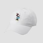 Mickey Mouse Women's Minnie Mouse Cotton Twill Baseball Hat, White