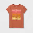 Girls' Summer Vibes Graphic Short Sleeve T-shirt - Cat & Jack Wave Red
