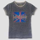 Girls' Def Leppard Short Sleeve Ringer T-shirt - Charcoal Gray