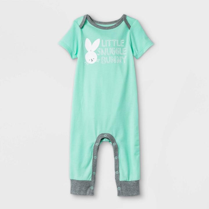 Baby Boys' Snuggle Bunny Romper - Cat & Jack Green Newborn
