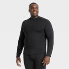 Men's Big & Tall Fitted Long Sleeve Cold Mock Neck T-shirt - All In Motion Black