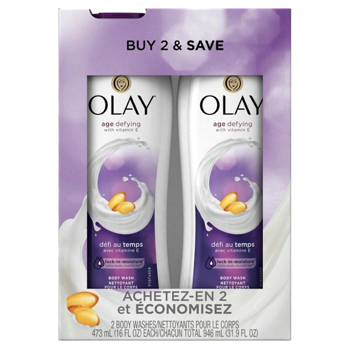 Olay Age Defying With Vitamin E Body Wash Twin Pack