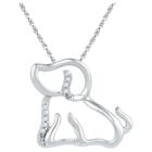 Target Diamond Accent Round White Diamond Prong Set Dog Pendant In Sterling Silver (18 Ij-i2-i3), Girl's