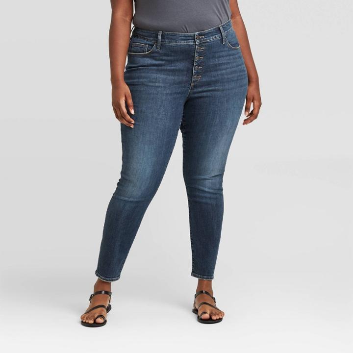 Women's Plus Size Super High-rise Skinny Jeans - Universal Thread Dark Wash