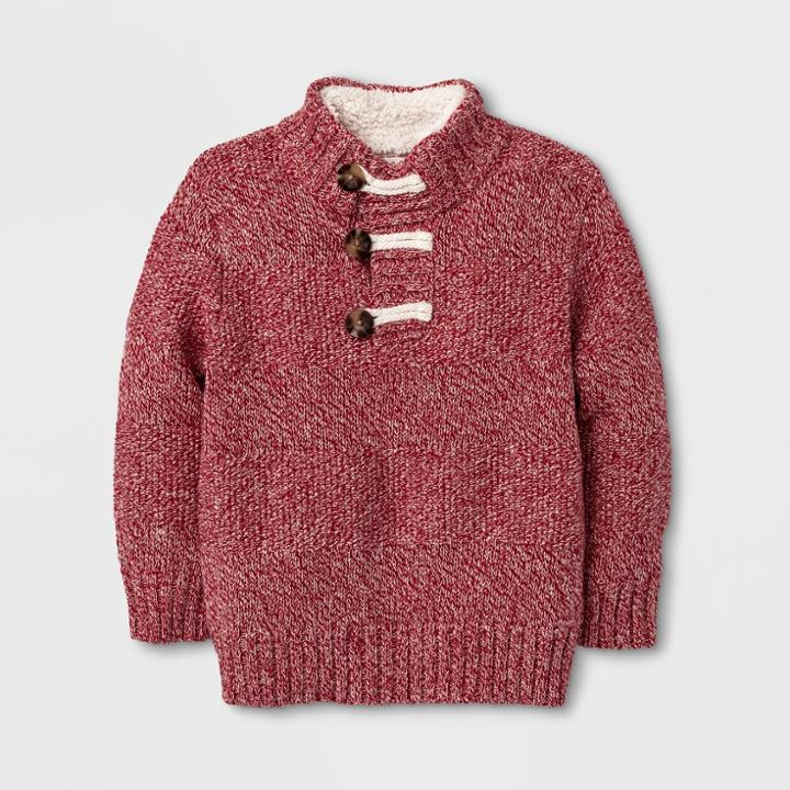 Toddler Boys' Mock Neck Sweater - Cat & Jack Red