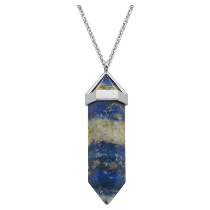 Target 18k Gold Over Fine Silver Plated Bronze Genuine Lapis Lazuli Chakra Point Necklace - 24 + 2 Extender, Girl's, Blue