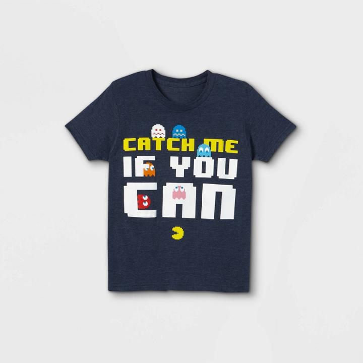 Namco Boys' Pacman Catch Me If You Can Short Sleeve Graphic T-shirt - Blue