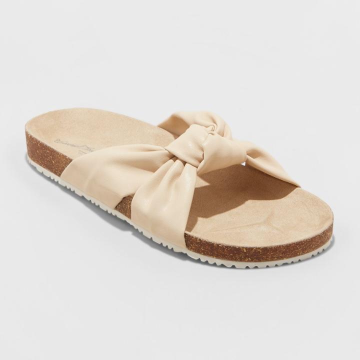 Women's Junie Wide Width Knotted Footbed Sandals - Universal Thread Cream (ivory) 6.5w,