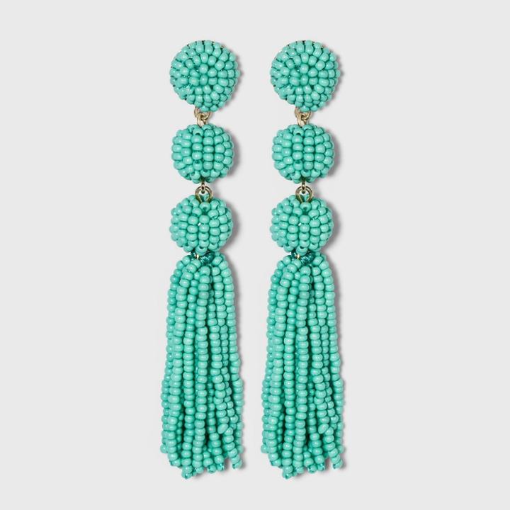 Sugarfix By Baublebar Beaded Ball Drop Tassel Earrings - Turquoise