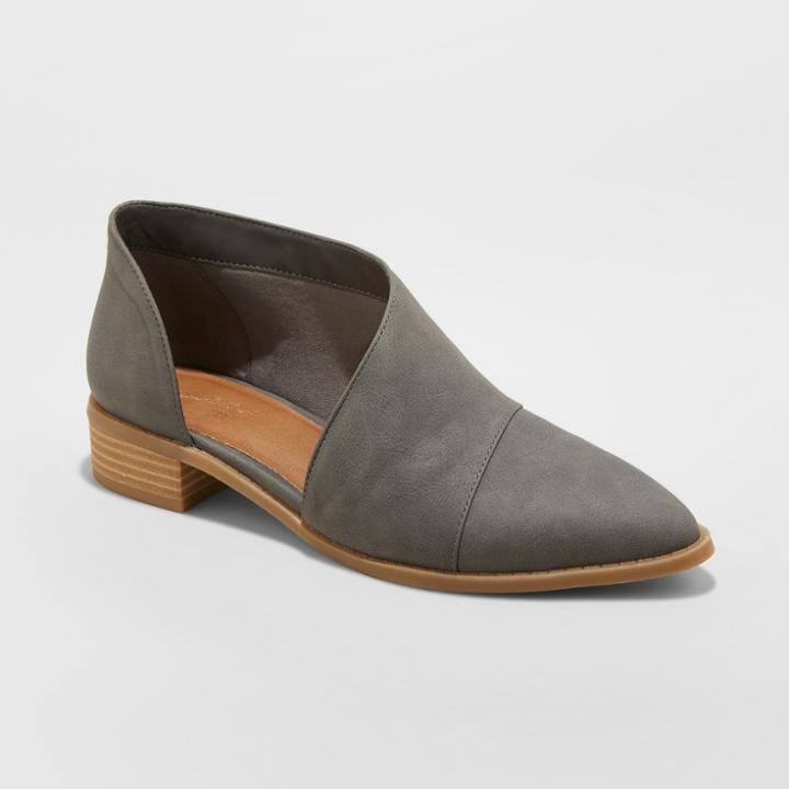 Women's Wenda Wide Width Cut Out Bootie - Universal Thread Gray 7.5w,
