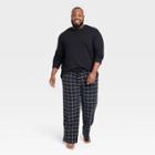 Men's Big & Tall Plaid Microfleece Pajama Set - Goodfellow & Co Black