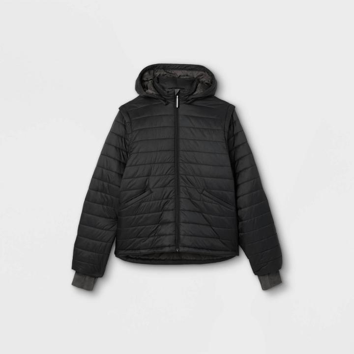 Men's Tall Lightweight Adaptive Puffer Vest - Goodfellow & Co Black