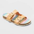Kids' Drew Striped Slip-on Footbed Sandals - Cat & Jack Tan