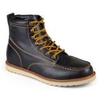 Men's Vance Co. Wyatt Faux Leather Lace-up Moc Toe Work Boots - Black
