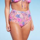Women's Cheeky Boyshorts Bikini Bottom - Wild Fable Floral Print Xl, Blue/green/pink