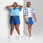Plus Size High-rise Pull-on Shorts - Wild Fable Blue