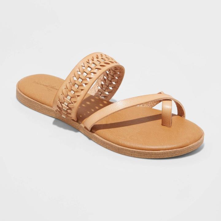 Women's Lissie Woven Toe Ring Slide Sandals - Universal Thread Tan