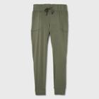 Maternity Mid-rise Drapey Jogger Pants - Isabel Maternity By Ingrid & Isabel Olive Green