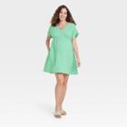 Short Sleeve Gauze Maternity Dress - Isabel Maternity By Ingrid & Isabel Green