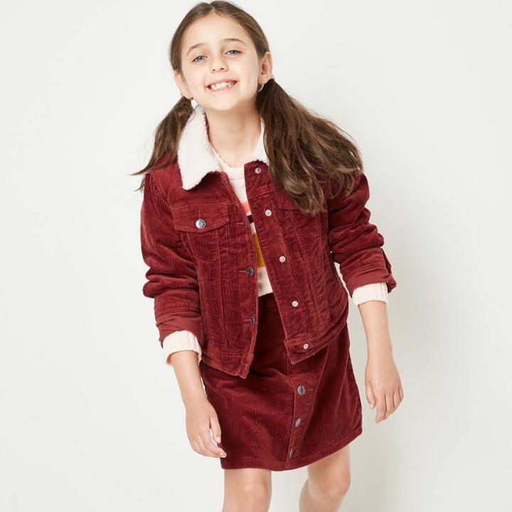 Girls' Sherpa Corduroy Jacket - Cat & Jack Brick