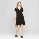 Women's Short Sleeve Crepe Dress - A New Day Black