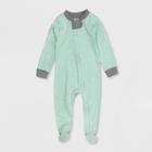 Honest Baby Twinkle Star Print Snug Fit Footed Pajama - Green