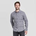 Men's Slim Fit Long Sleeve Poplin Button-down Shirt - Goodfellow & Co Dark Blue