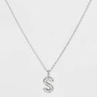 Silver Plated Cubic Zirconia 's' Pendant Necklace - A New Day