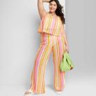 Women's High-rise Crochet Knit Flare Pants - Wild Fable Warm Multi