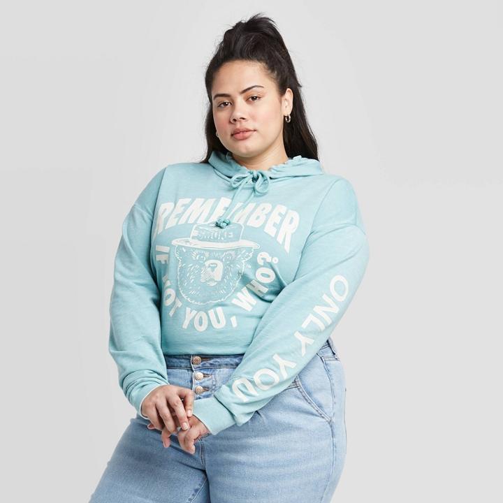 Smokey Bear Women's Smokey The Bear Plus Size Sweatshirt - (juniors') Teal 1x, Women's, Size: