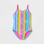 Speedo Girls' Cosmic Striped One Piece
