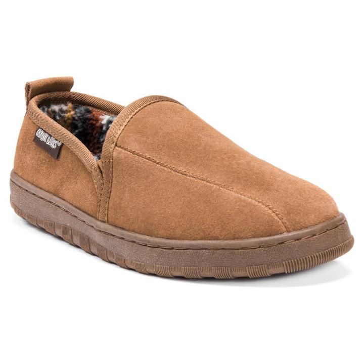 Men's Muk Luks Berber Suede Slip On Slippers - Tan