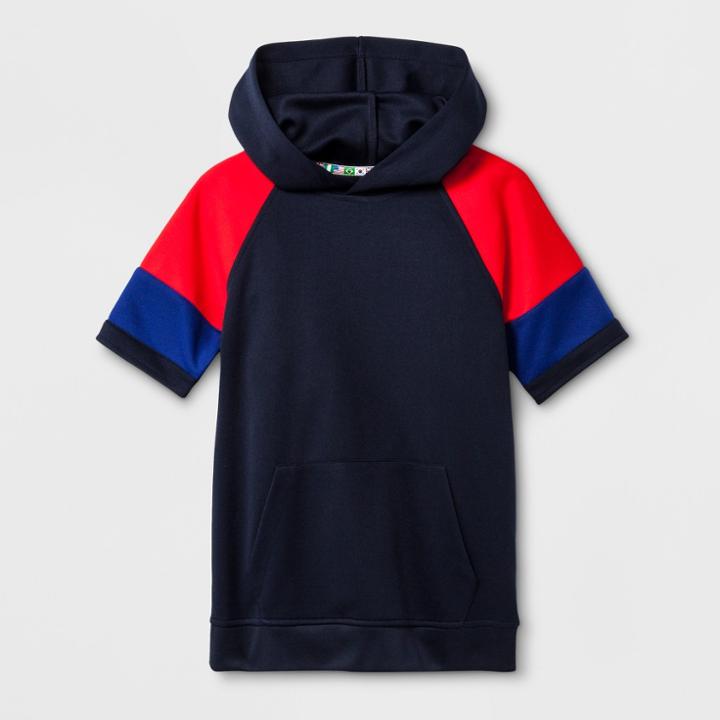 Boys' Stripe Short Sleeve Jacket - Art Class Navy
